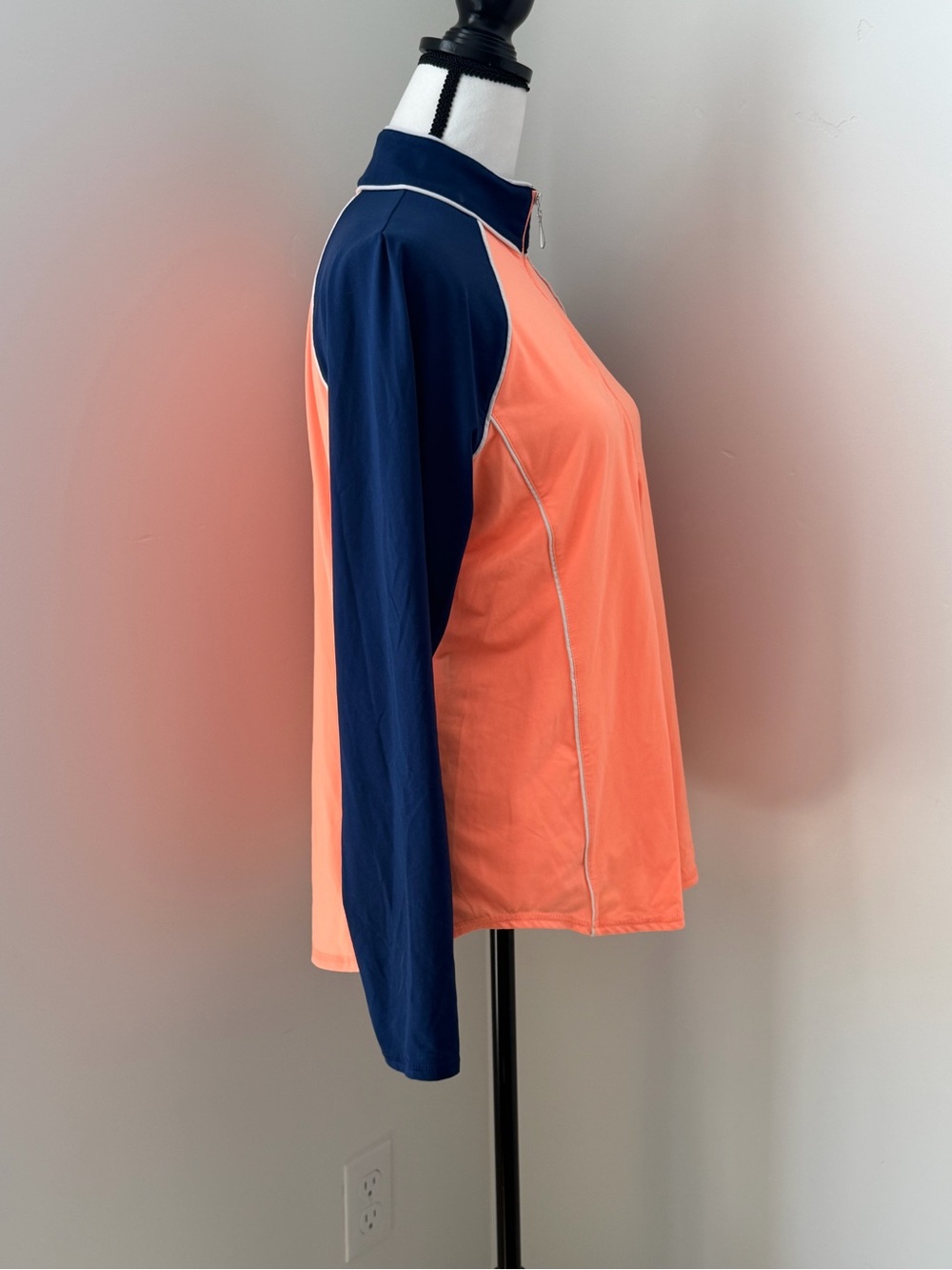 Jofit Coral Front Navy Long-Sleeve Half-Zip Performance Top - Picture 4 of 11